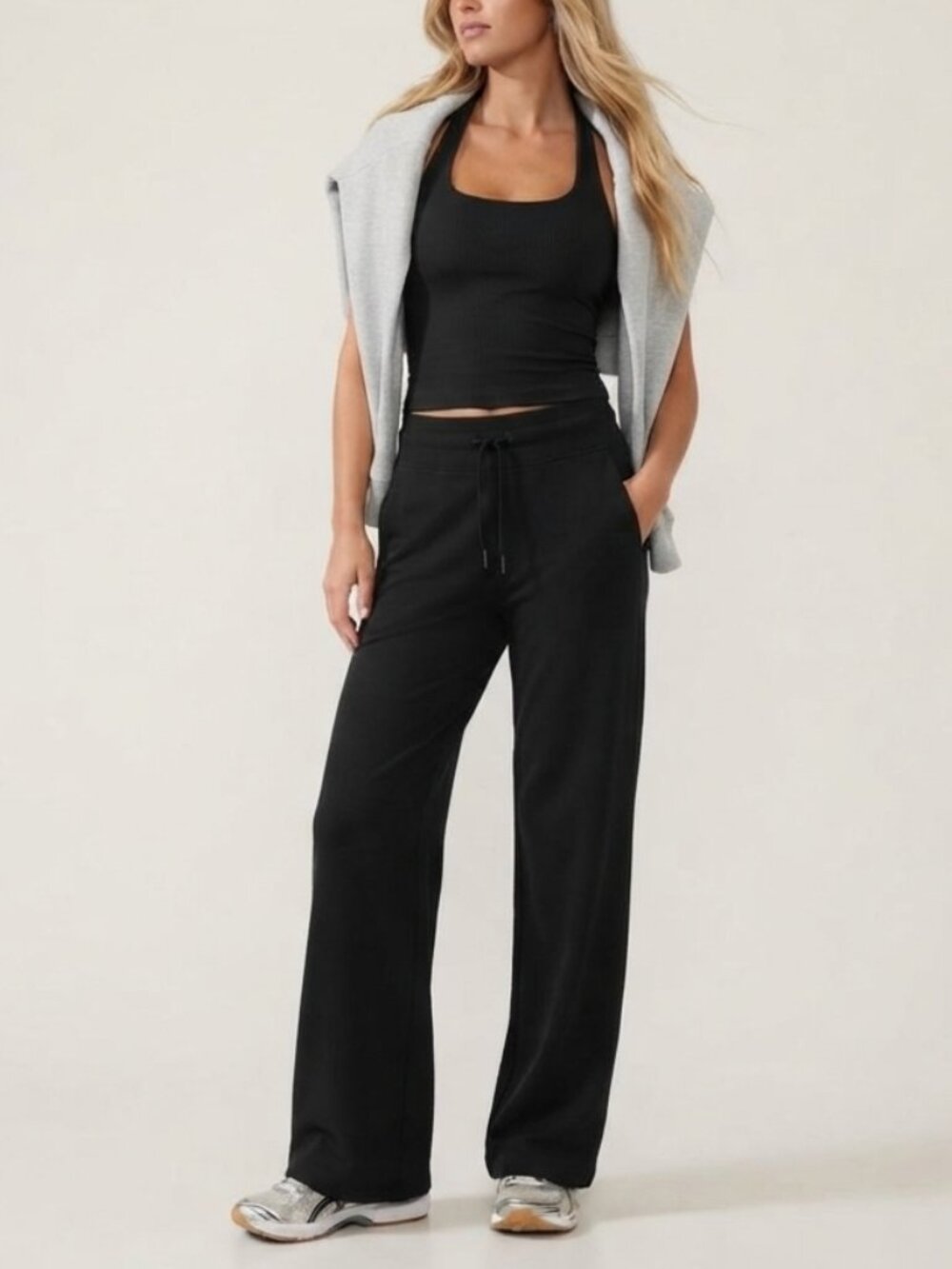 Athleta Women's Black Mid Rise Wide-Leg Pants Size Small 39969